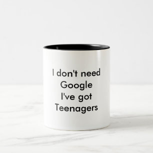 Caneca De Café Em Dois Tons Eu não preciso Google