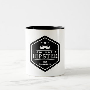 Caneca De Café Em Dois Tons Eu não sou um bigode engraçado garantido 100% do