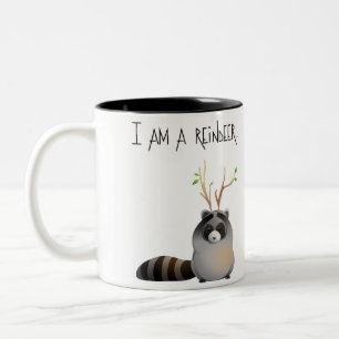 Caneca De Café Em Dois Tons Eu não sou um racoon (para destro)