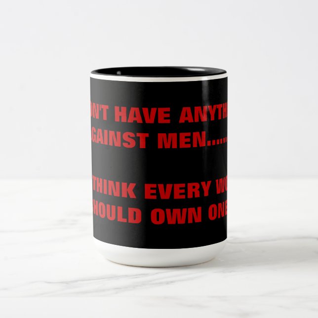 CANECA DE CAFÉ EM DOIS TONS EU NÃO TENHO NADA CONTRA HOMENS (Centro)