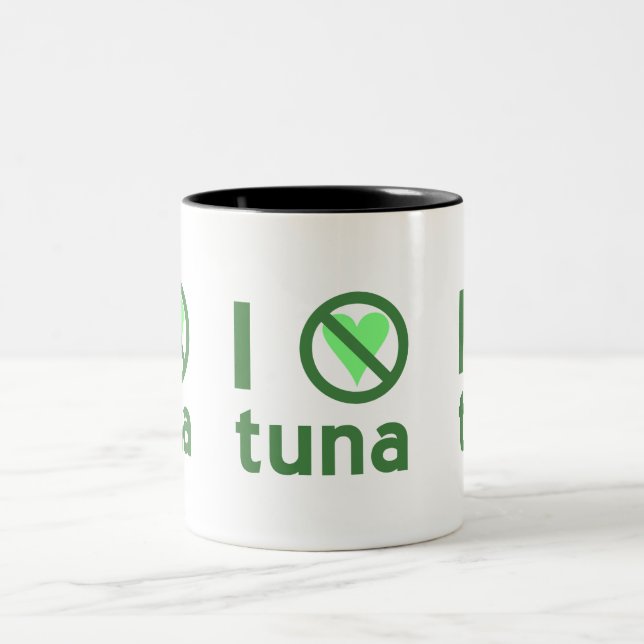Caneca De Café Em Dois Tons Eu Odeio Atum Eu Não Amo Atum (Centro)