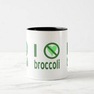 Caneca De Café Em Dois Tons Eu Odeio Brócolis Texto Verde