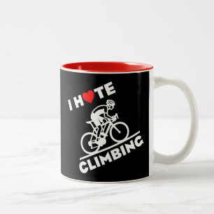 Caneca De Café Em Dois Tons Eu Odeio Ciclismo de Subida