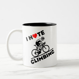 Caneca De Café Em Dois Tons Eu Odeio Ciclismo de Subida