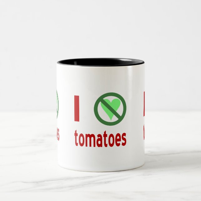 Caneca De Café Em Dois Tons Eu Odeio Tomates Sem Amor (Centro)