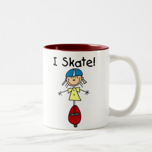 Caneca De Café Em Dois Tons Eu Patino Garota de Skate