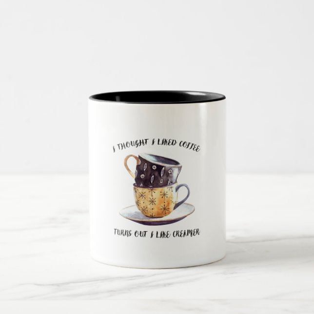 Caneca De Café Em Dois Tons Eu Pensei Que Gostava De Café. (Centro)
