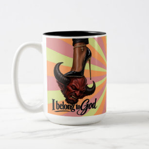 Caneca De Café Em Dois Tons Eu pertenço a Deus