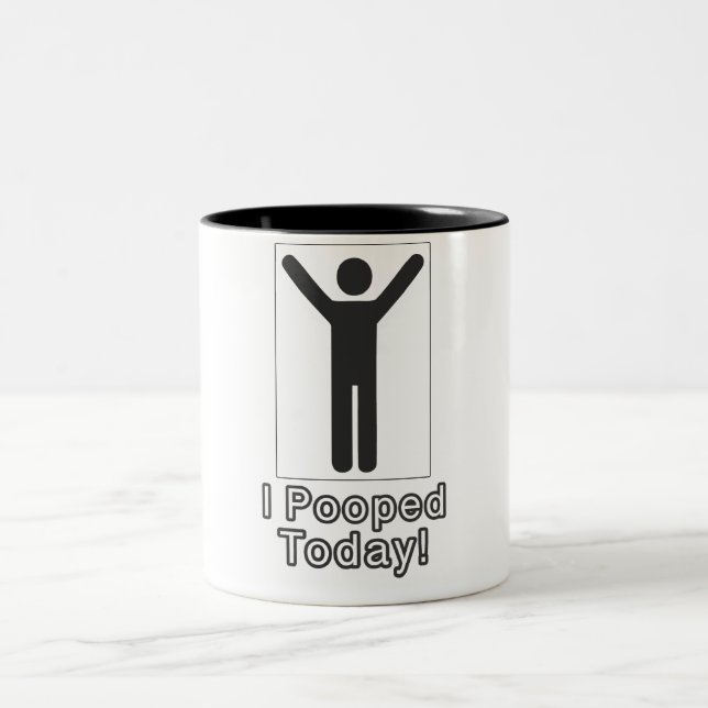 Caneca De Café Em Dois Tons Eu pooped hoje (Centro)