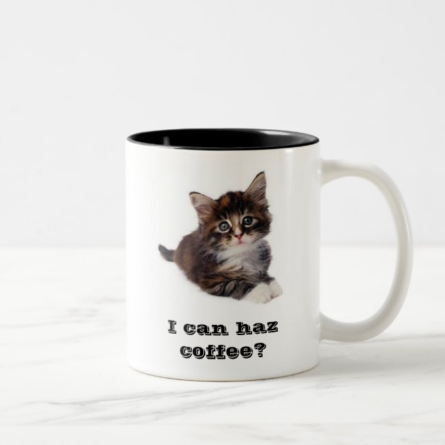Caneca De Café Em Dois Tons Eu posso café do haz? Caneca (Direita)