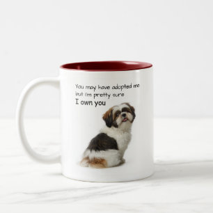 Caneca De Café Em Dois Tons Eu Possuo Você Shih Tzu