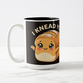 Caneca De Café Em Dois Tons Eu Preciso de Você — Pão Kawaii