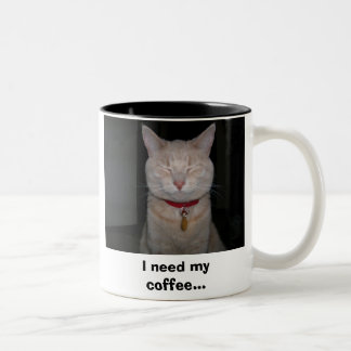 Caneca De Café Em Dois Tons Eu preciso meu café…