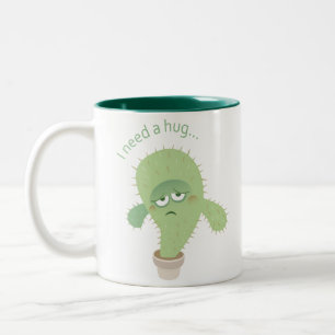 Caneca De Café Em Dois Tons Eu preciso um abraço… Canecas!