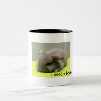 Caneca De Café Em Dois Tons Eu preciso uma ruptura…