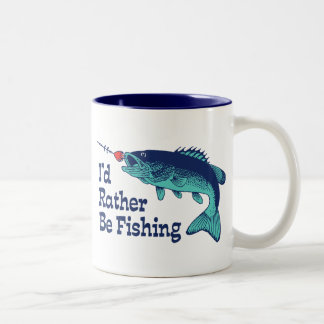Caneca De Café Em Dois Tons Eu Preferencialmente A Pescar