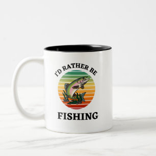 Caneca De Café Em Dois Tons Eu Preferencialmente a pescar. Pescadores, Pescado