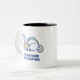 Caneca De Café Em Dois Tons Eu Preferencialmente Dormir - Gato, Design de Unic