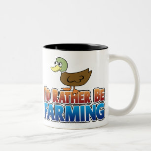 Caneca De Café Em Dois Tons Eu preferencialmente estaria cultivando! PATO