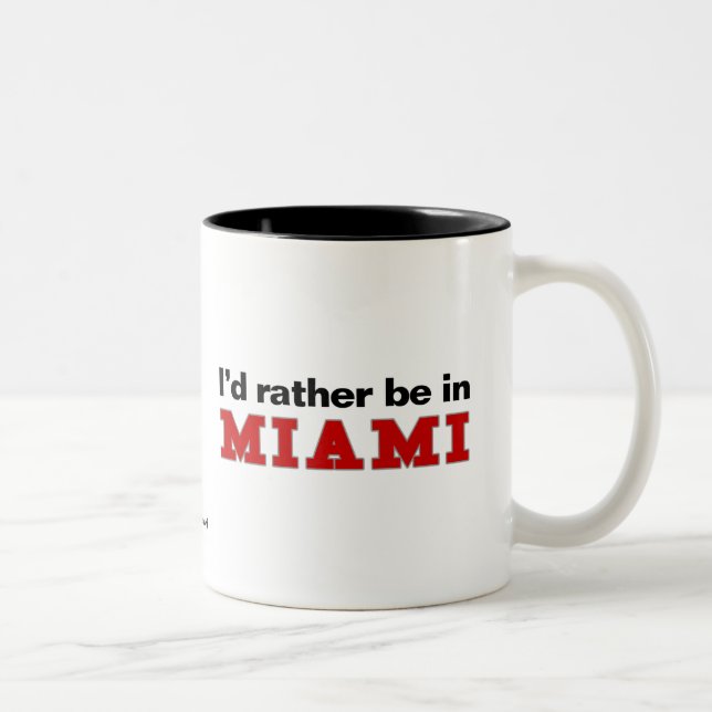 Caneca De Café Em Dois Tons Eu preferencialmente estaria em Miami (Direita)