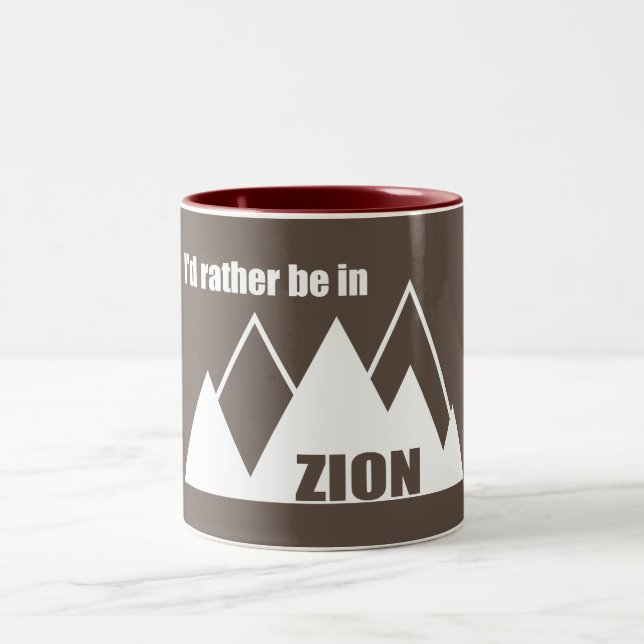 Caneca De Café Em Dois Tons Eu Preferencialmente Estaria Em Zion National Park (Centro)