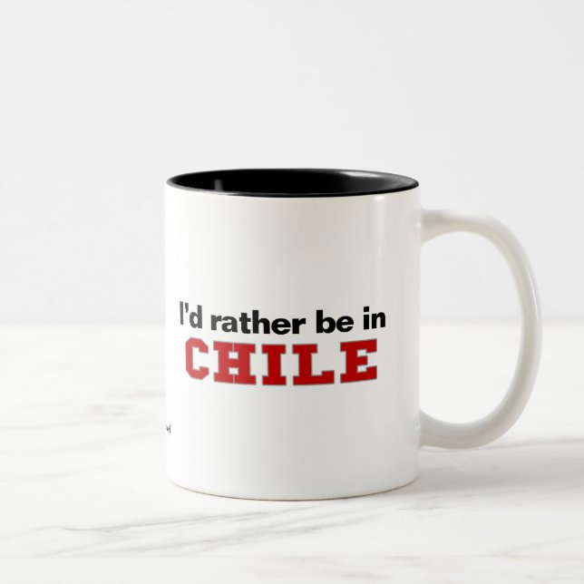 Caneca De Café Em Dois Tons Eu preferencialmente estaria no Chile (Direita)