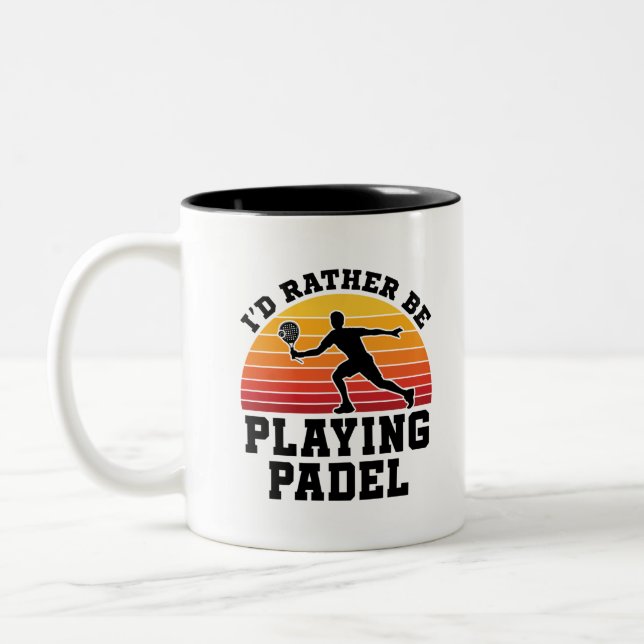 Caneca De Café Em Dois Tons Eu Preferencialmente Jogar Padel (Esquerda)