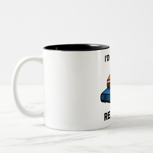 Caneca De Café Em Dois Tons Eu Preferencialmente Lendo (Esquerda)