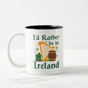 Caneca De Café Em Dois Tons Eu Preferencialmente na Irlanda