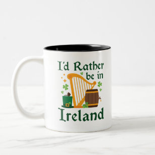 Caneca De Café Em Dois Tons Eu Preferencialmente na Irlanda