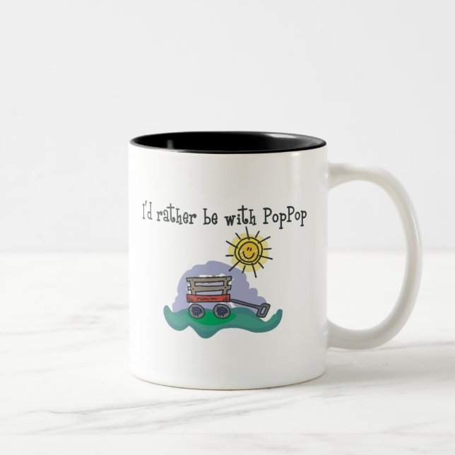 Caneca De Café Em Dois Tons Eu preferencialmente seria com PopPop (Direita)