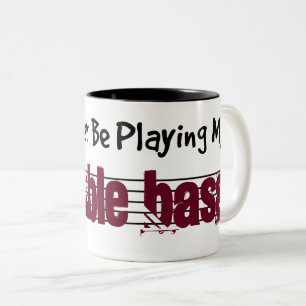 Caneca De Café Em Dois Tons Eu Preferencialmente Tocando Meu Duplo Bass