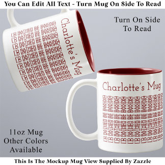 Caneca De Café Em Dois Tons Eu Preferiria Estar Assando & Nome 154MW Mensagem