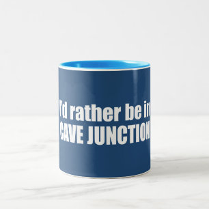 Caneca De Café Em Dois Tons Eu Preferiria Estar Em Cave Junction Oregon
