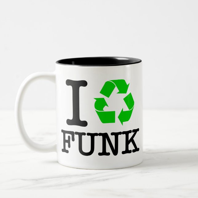Caneca De Café Em Dois Tons Eu Reciclar Funk (Esquerda)