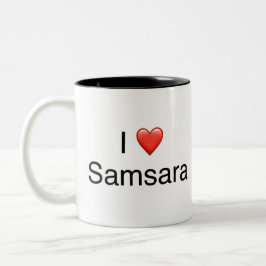 Caneca De Café Em Dois Tons Eu ❤️ samsara.