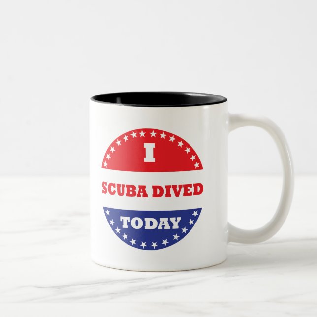 Caneca De Café Em Dois Tons Eu Scuba Mergulhei Hoje (Direita)