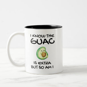 Caneca De Café Em Dois Tons Eu Sei Que A Guac É Extra Mas Eu Também Sou Café