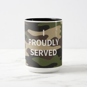 Caneca De Café Em Dois Tons Eu servi orgulhosamente as forças armadas