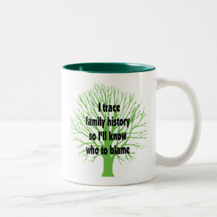 Caneca De Café Em Dois Tons Eu sigo antecedentes familiares