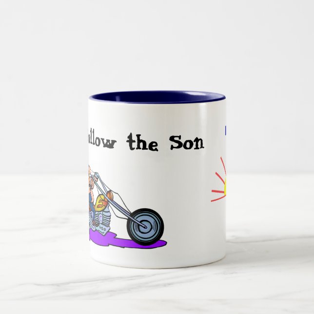 Caneca De Café Em Dois Tons Eu sigo o filho (Centro)