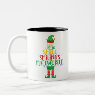 Caneca De Café Em Dois Tons Eu Só Gosto De Sorrir Sorrir É Meu Natal Preferido