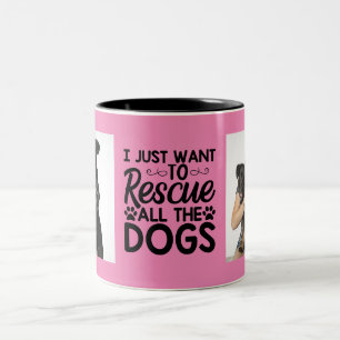 Caneca De Café Em Dois Tons Eu só quero salvar todos os cães