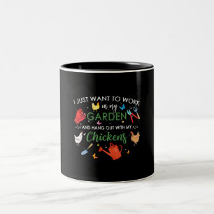 Caneca De Café Em Dois Tons Eu Só Quero Trabalhar No Meu Jardim E Prender Gali
