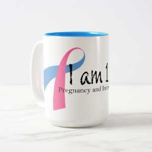 Caneca De Café Em Dois Tons Eu sou 1 na gravidez 4 e na consciência da perda
