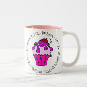 Caneca De Café Em Dois Tons Eu sou doce em você namorados