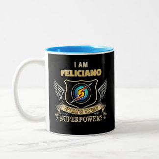 Caneca De Café Em Dois Tons Eu Sou FELICIANO Qual é Seu Superpoder
