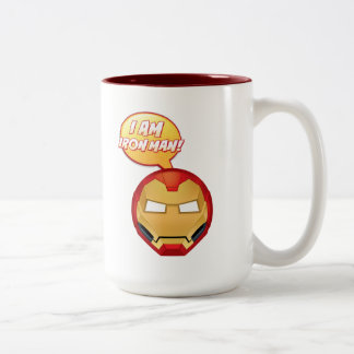 Caneca De Café Em Dois Tons "Eu Sou Homem de Ferro" Emoji