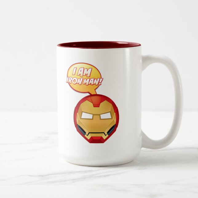 Caneca De Café Em Dois Tons "Eu Sou Homem de Ferro" Emoji (Direita)