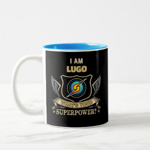 Caneca De Café Em Dois Tons Eu Sou LUGO Qual É Seu Superpoder